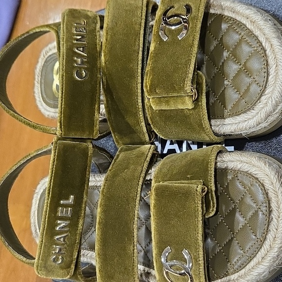 Chanel Velvet Velcro Sandal - Picture 7 of 7